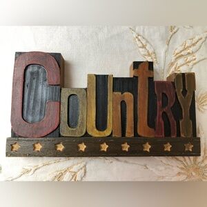 Country Decor Solid Wood Block Sign